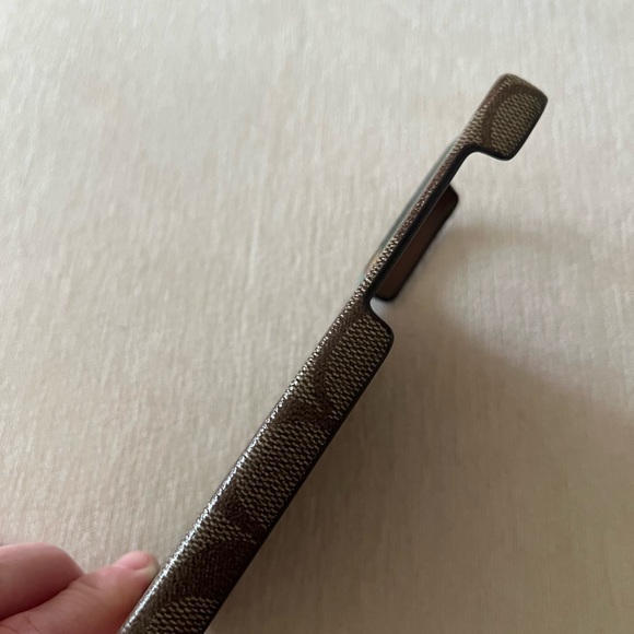 COACH iPhone 14 Case! Leather with racing stripes! Very gently used! - Picture 3 of 5